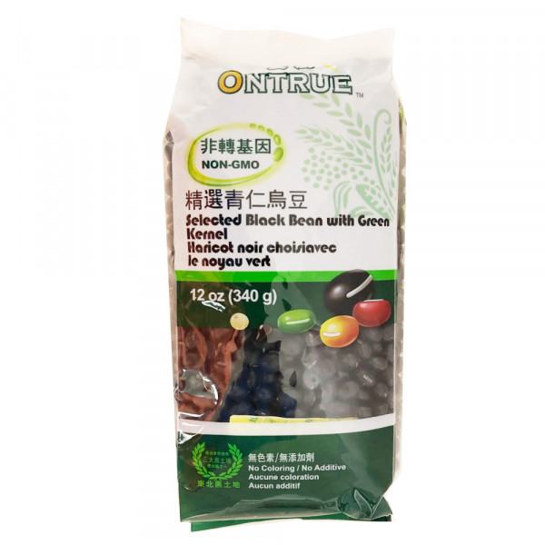 Ontrue Selected Black Bean With Green Kernel / 精选乌仁黑豆 - 340g